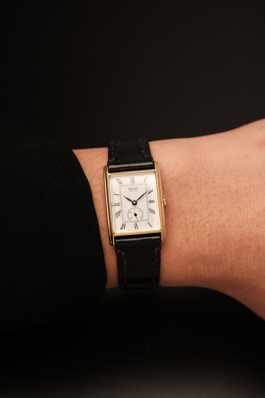 1981 SEIKO TANK ROMAN SUB-SECOND 1428-5020 (20X29MM)