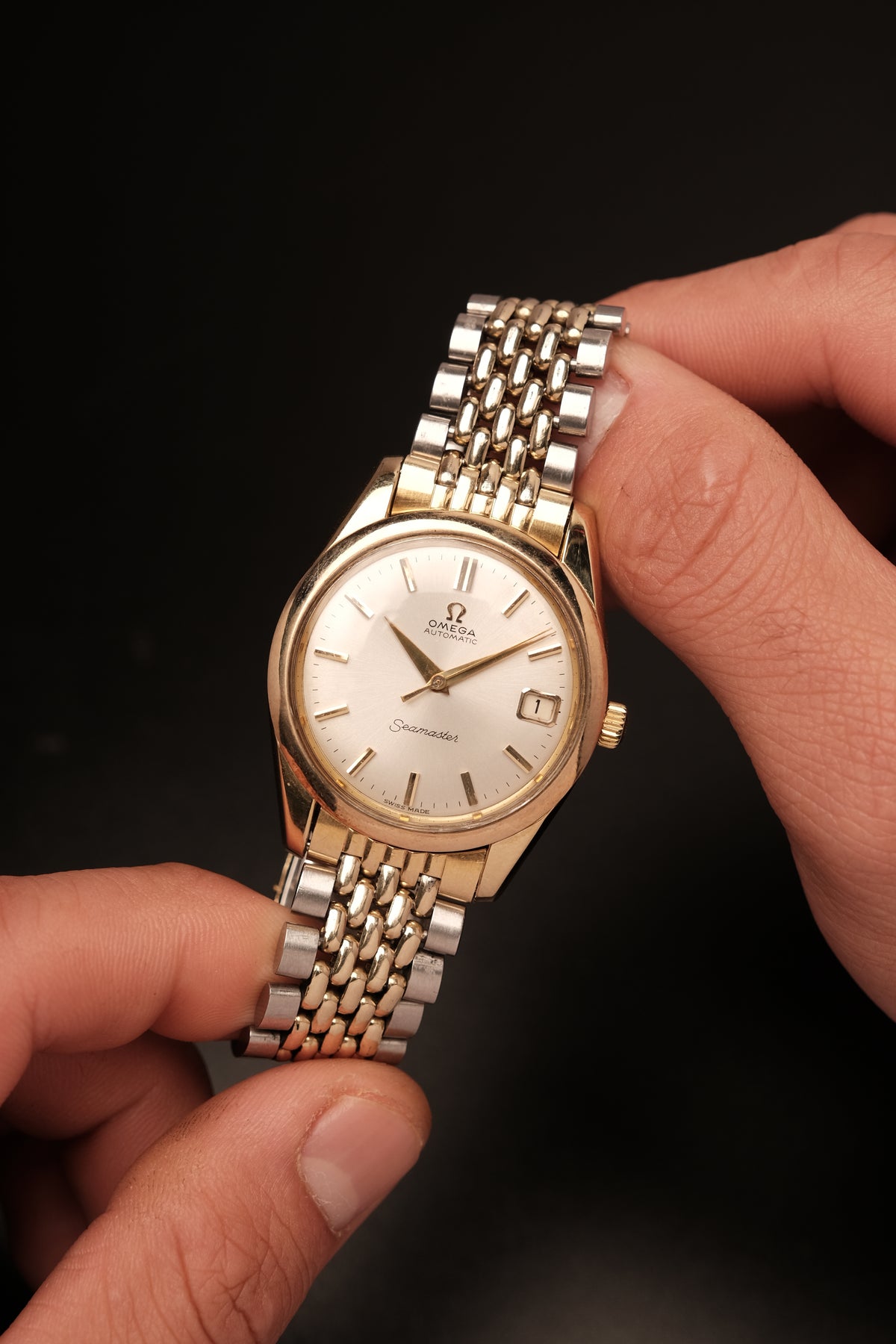 1963 Omega Seamaster Automatic Two-Tone REF. 166.010 + Beads of rice bracelet