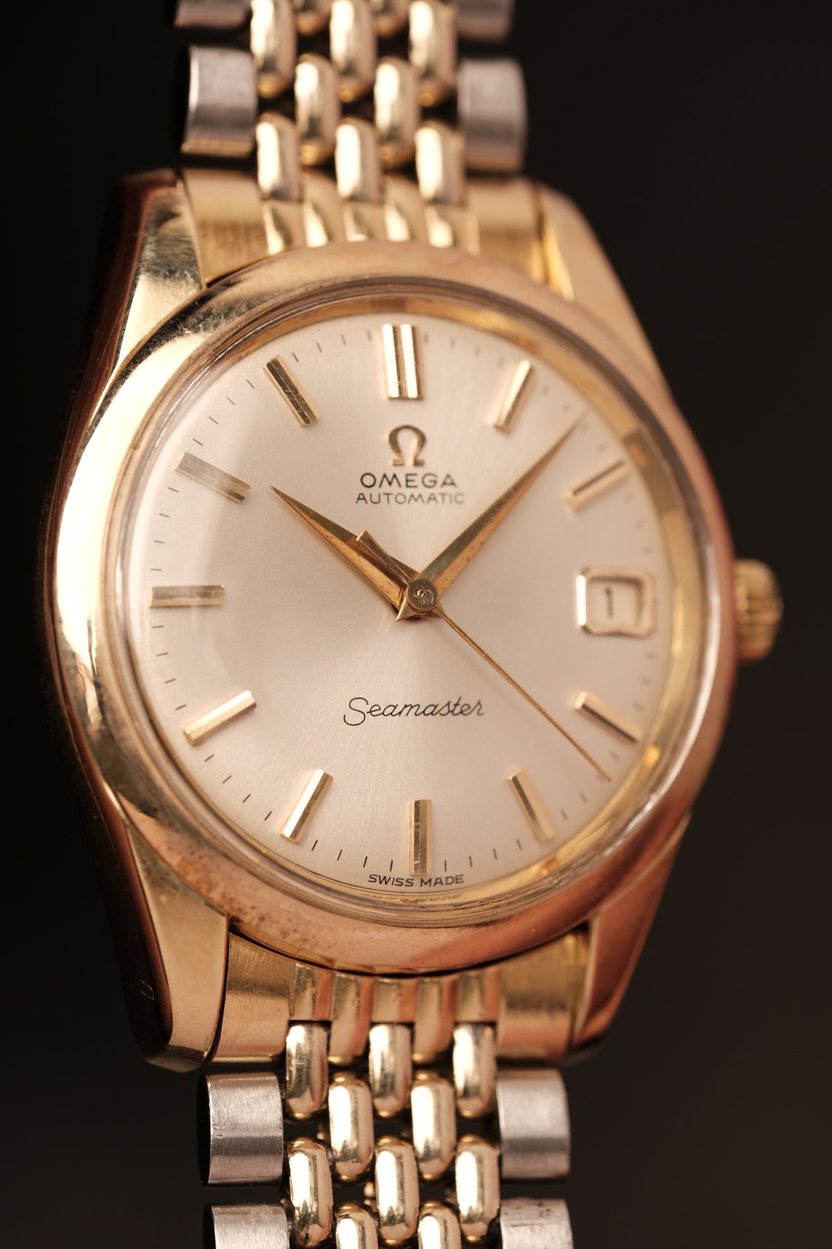 1963 Omega Seamaster Automatic Two-Tone REF. 166.010 + Beads of rice bracelet