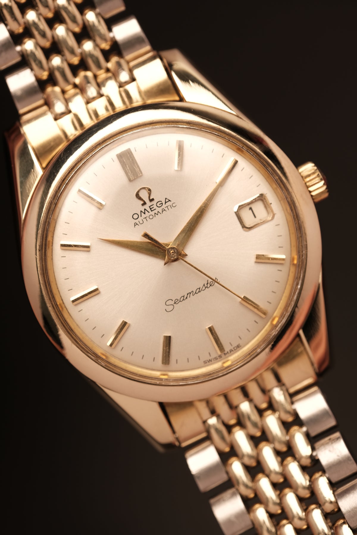 1963 Omega Seamaster Automatic Two-Tone REF. 166.010 + Beads of rice bracelet