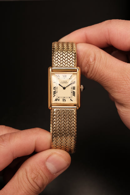 CARTIER MUST DE TANK VERMEIL (LM 23x31mm) ROMAN DIAL HAND WINDING 6020855