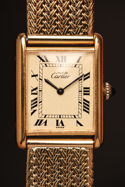 CARTIER MUST DE TANK VERMEIL (LM 23x31mm) ROMAN DIAL HAND WINDING 6020855
