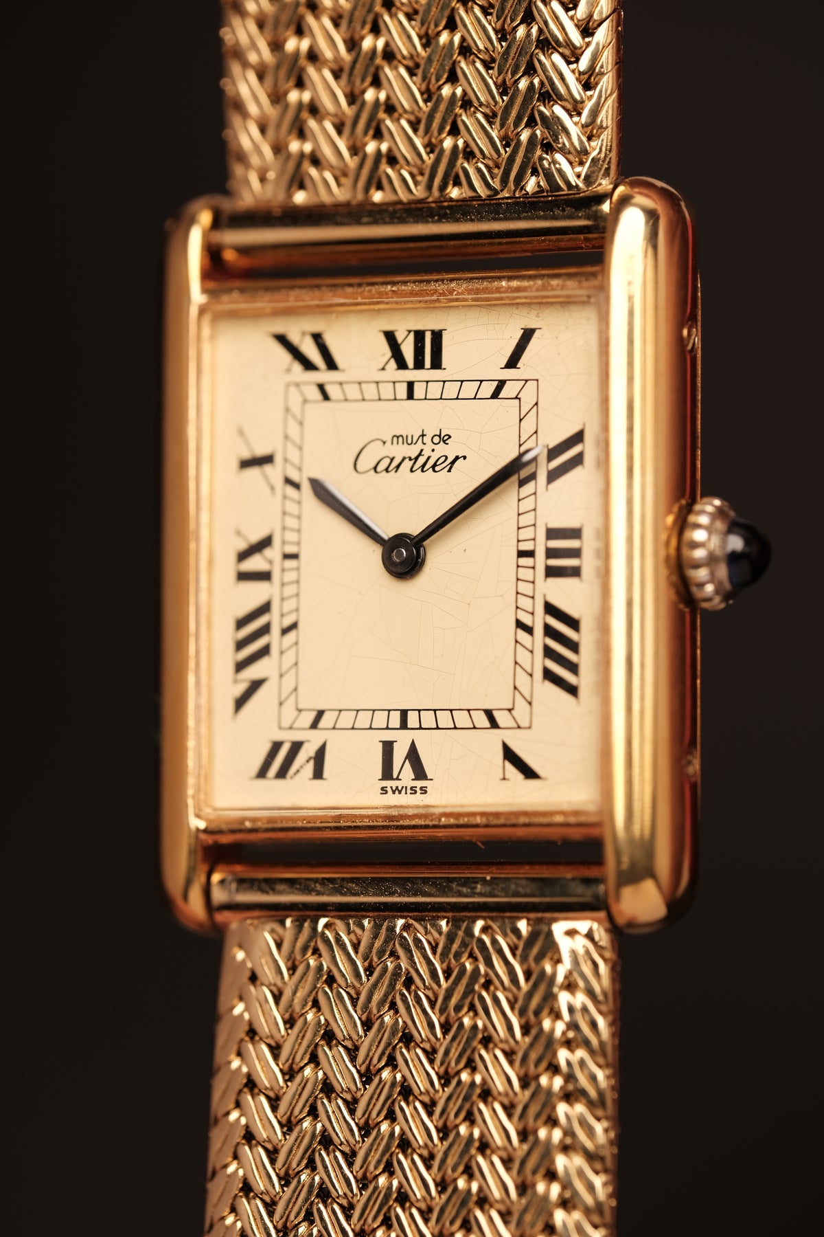 CARTIER MUST DE TANK VERMEIL (LM 23x31mm) ROMAN DIAL HAND WINDING 6020855