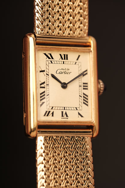 CARTIER MUST DE TANK VERMEIL (LM 23x31mm) ROMAN DIAL HAND WINDING 6020855