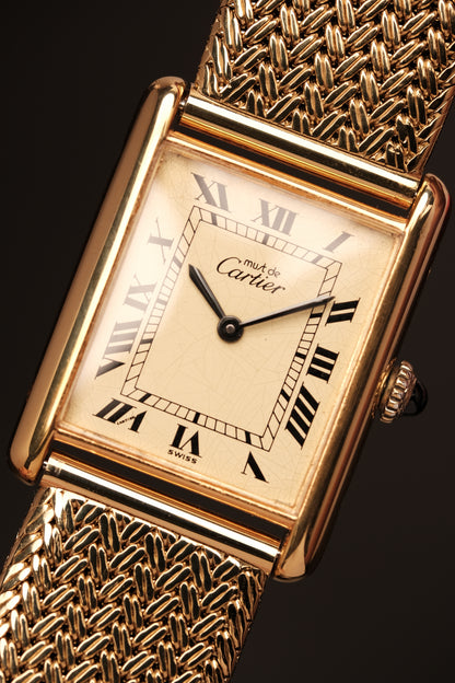 CARTIER MUST DE TANK VERMEIL (LM 23x31mm) ROMAN DIAL HAND WINDING 6020855