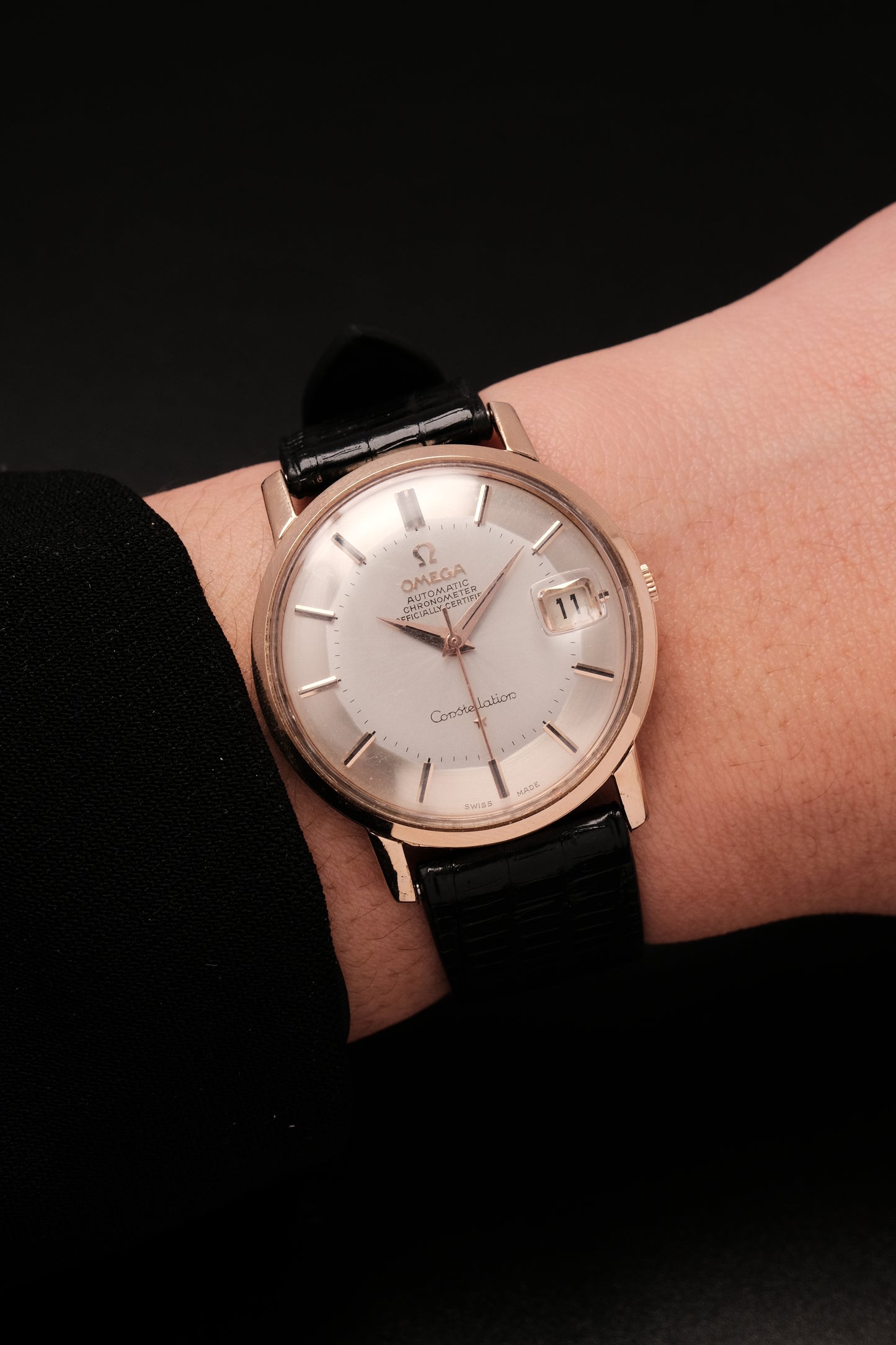 1967 OMEGA CONSTELLATION PIE PAN ROSE GOLD CHRONOMETER REF 168.010