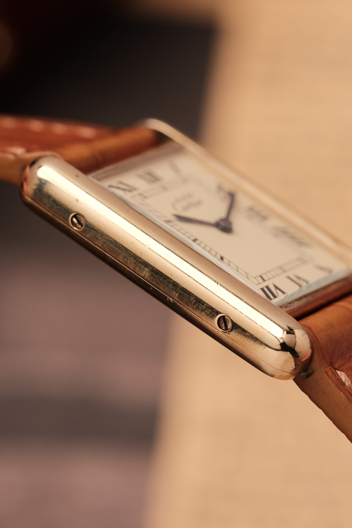 CARTIER MUST DE CARTIER TANK VERMEIL ROMAN DIAL REF. 64221