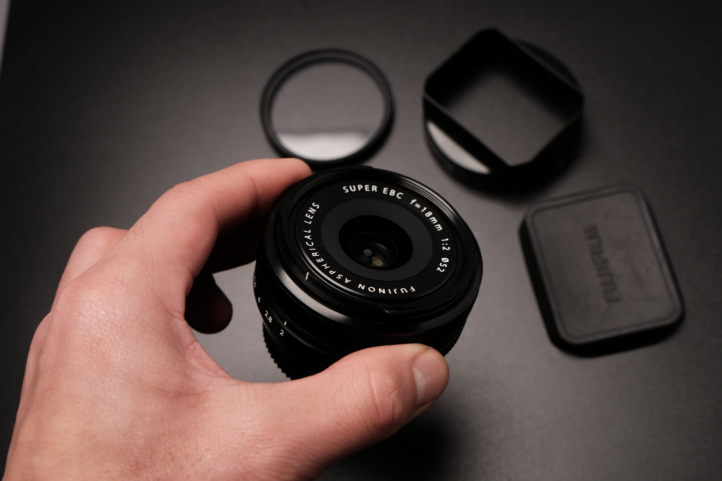 Fujifilm XF 18mm f/2.0 R Lens X Mount w Square Hood EXCELLENT!