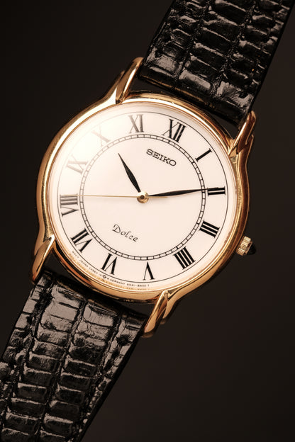 1989 Vintage  Seiko Dolce reference 5S21-8A00 Sweeping Hand 34MM