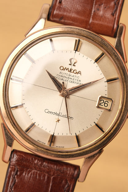 1962 OMEGA CONSTELLATION PIE PAN CROSS HAIR ROSE GOLD AUTOMATIC CHRONOMETER REF. 1490-61 SC