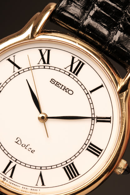 1989 Vintage  Seiko Dolce reference 5S21-8A00 Sweeping Hand 34MM