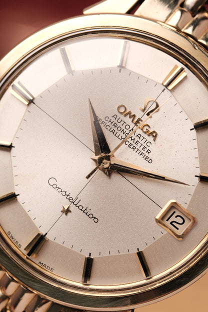 1966 OMEGA CONSTELLATION PIE PAN DOG LEG GOLD  CROSS HAIR DIAL AUTOMATIC CHRONOMETER REF. 14902-61 SC