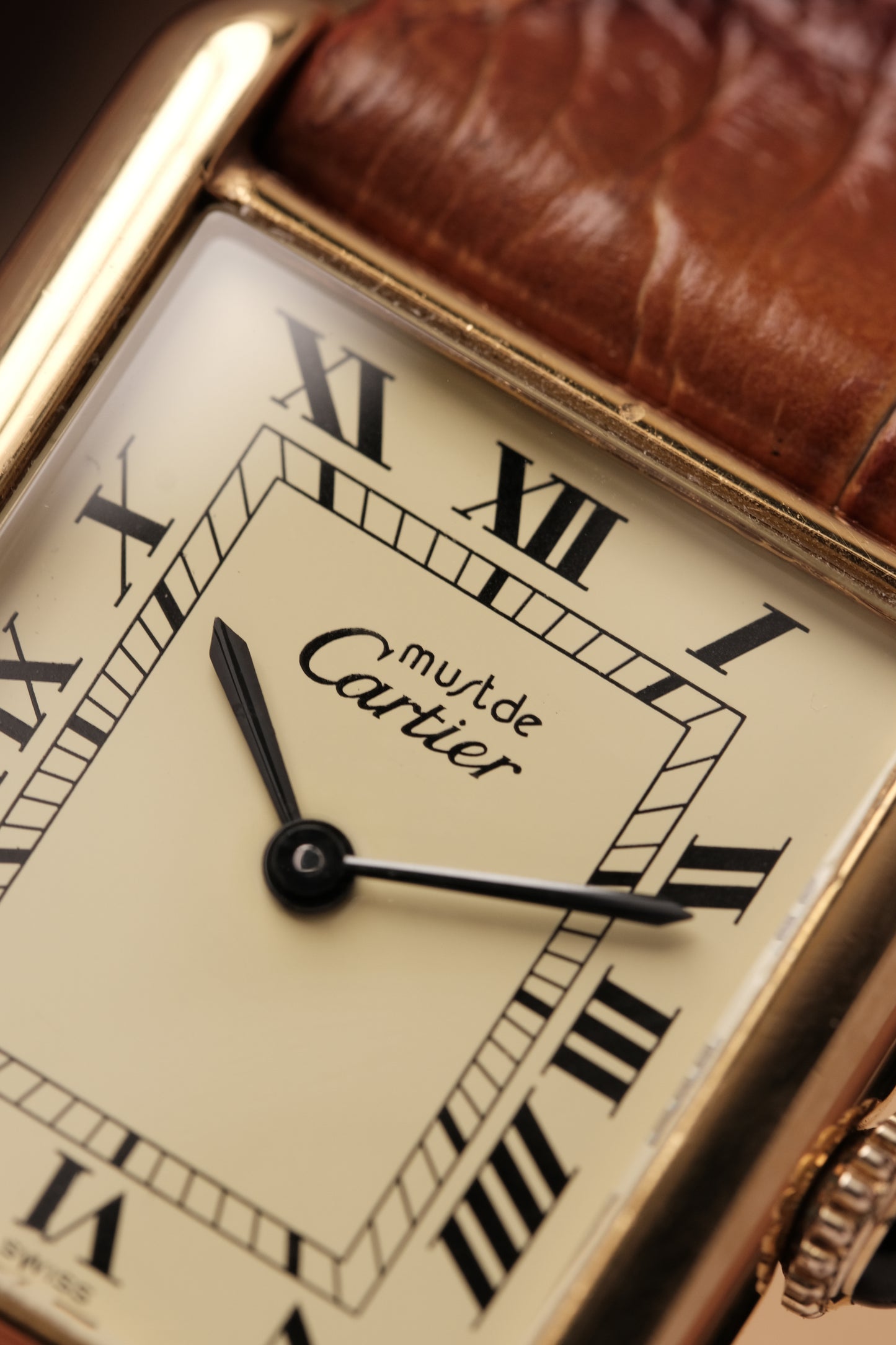 CARTIER MUST DE CARTIER TANK Hand Winding VERMEIL ROMAN DIAL REF. 6 219393