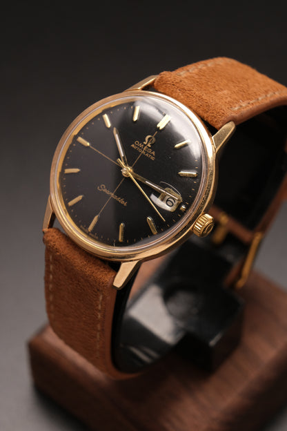 Vintage OMEGA SEAMASTER Black Cross Dial Gold  AUTOMATIC 166.002