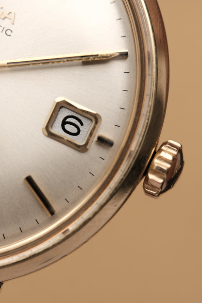1967  14K Solid Gold Omega Seamaster De Ville reference LL 6590-1 34mm with Gold beads of rice bracelet