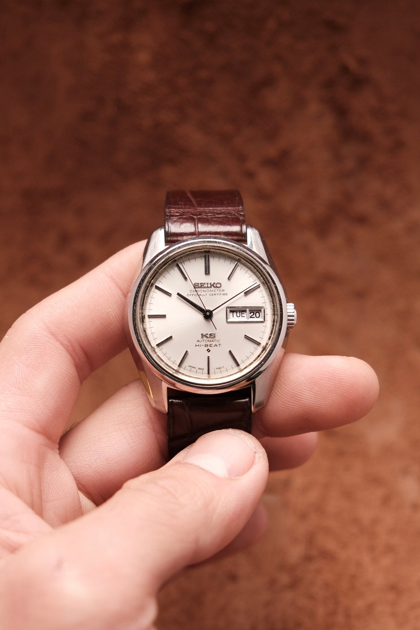 Seiko King Seiko 5626-7041 Vintage Hi-Beat Chronometer SS Automatic Mens Watch