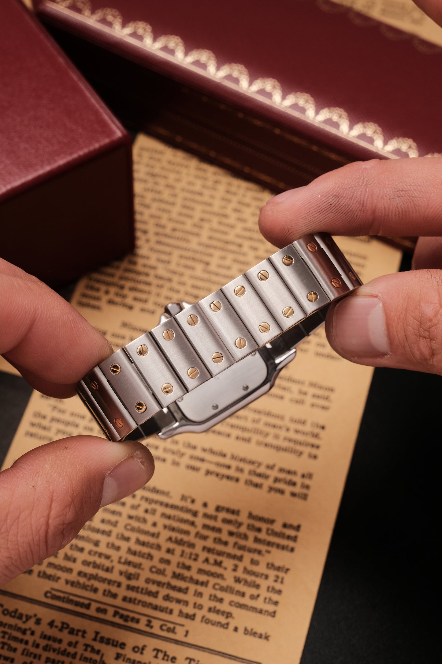 Cartier Santos Galbée 1566 Gold/Steel White Dial 29x41mm Y2K