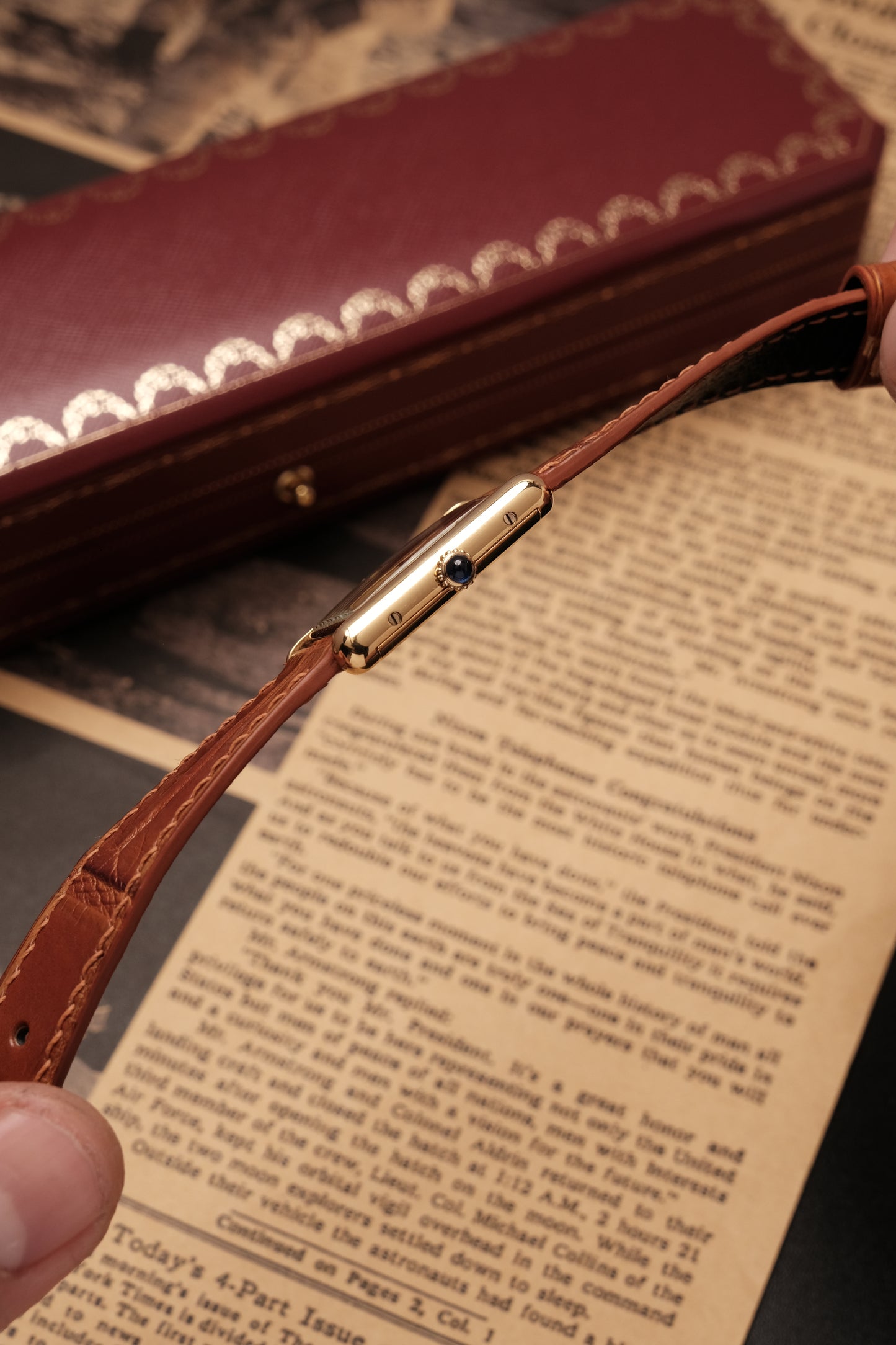 CARTIER MUST DE CARTIER TANK Hand Winding VERMEIL ROMAN DIAL REF. 6 219393