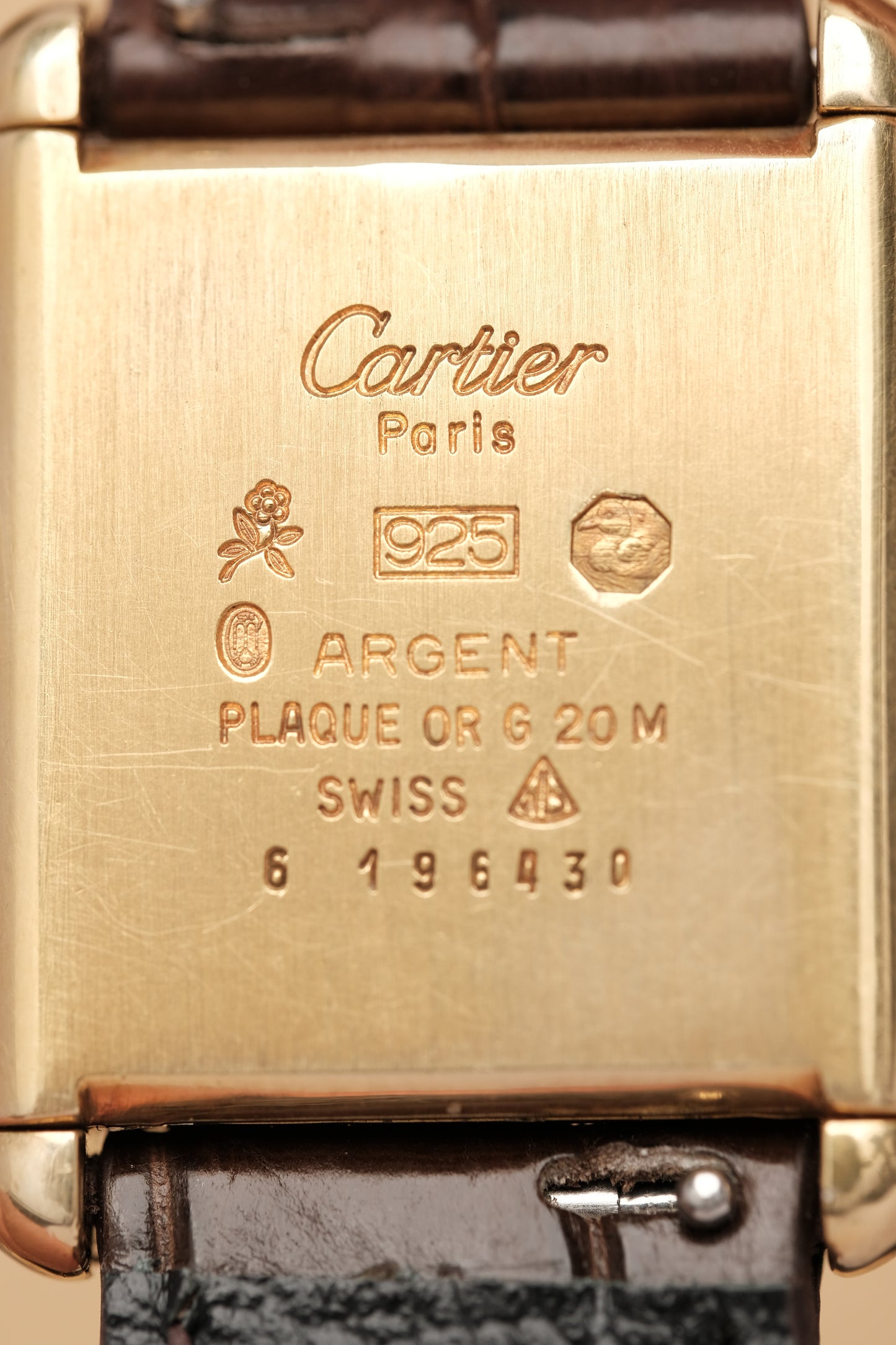 CARTIER MUST DE TANK VERMEIL (LM 23x31mm) ROMAN DIAL HAND WINDING