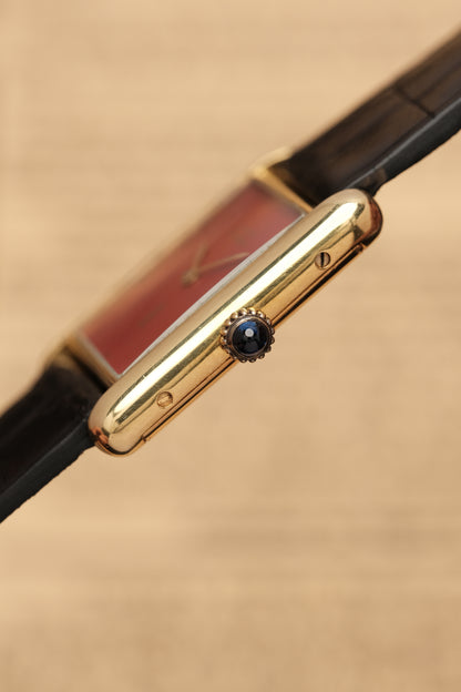 CARTIER MUST DE TANK VERMEIL (LM 23x31mm) HAND WINDING FERRARI RED DIAL