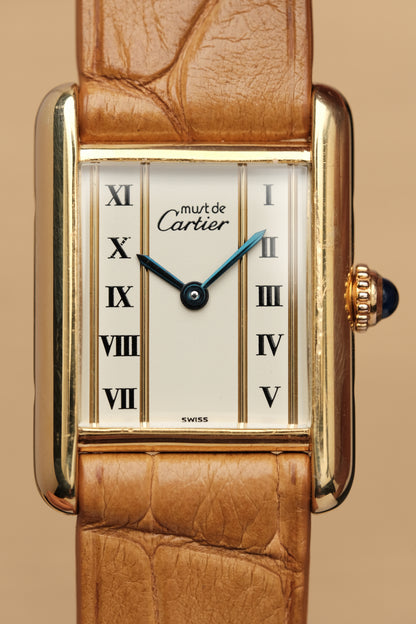 CARTIER MUST DE TANK VERMEIL (SM 20x28mm) COLUMN DIAL QUARTZ Ref.5057001