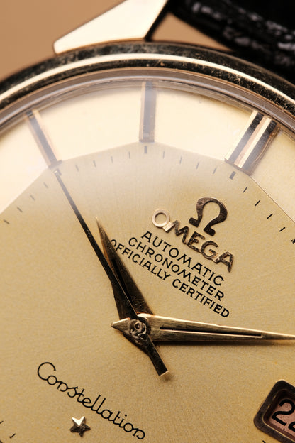 1968 OMEGA CONSTELLATION PIE PAN DOG LEG Yellow Gold - Champagne Dial AUTOMATIC CHRONOMETER REF. 168.005