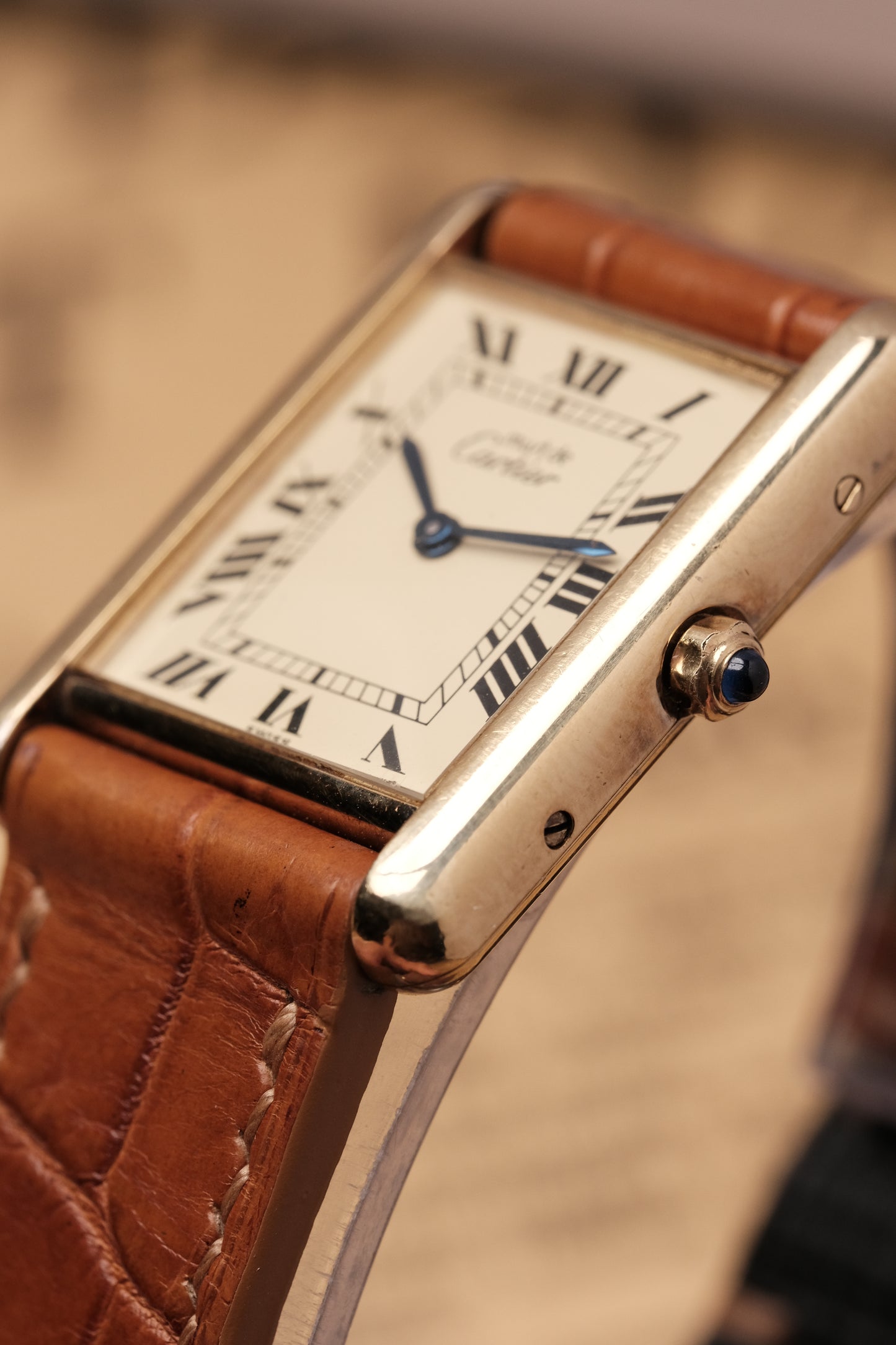 CARTIER MUST DE CARTIER TANK VERMEIL ROMAN DIAL REF. 64221