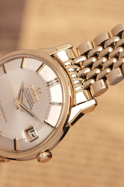 1966 OMEGA CONSTELLATION PIE PAN DOG LEG White Dial AUTOMATIC REF. 168.005 + BOX + Beads of rice bracelet
