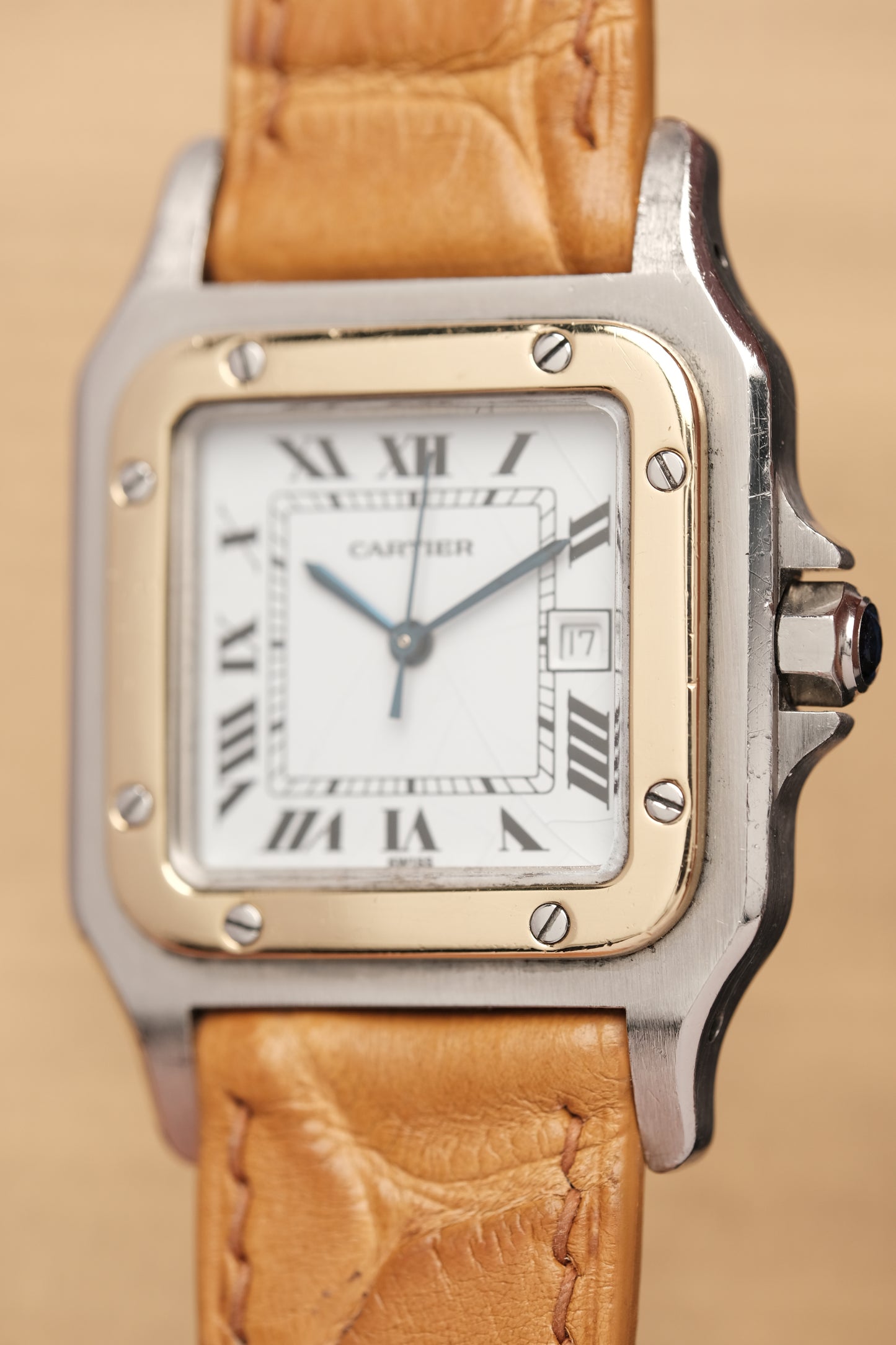 Cartier Santos Carree 2961 Large( 29x41mm)  White Romans Automatic 1980