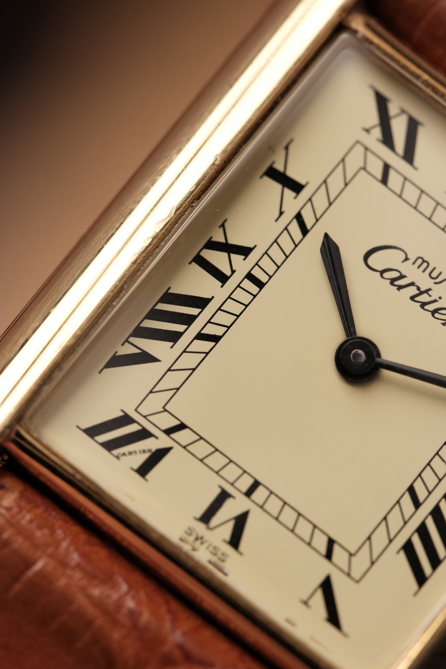 CARTIER MUST DE CARTIER TANK Hand Winding VERMEIL ROMAN DIAL REF. 6 219393