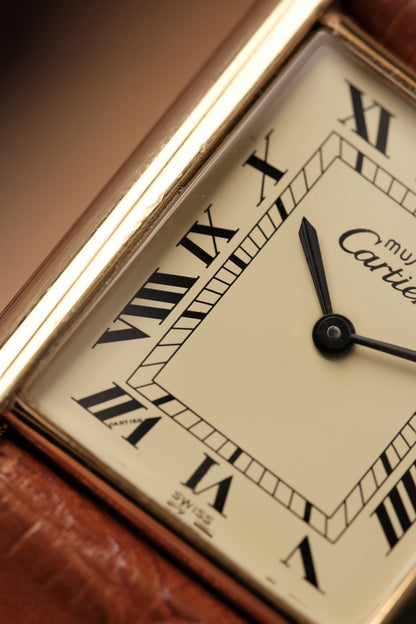 CARTIER MUST DE CARTIER TANK Hand Winding VERMEIL ROMAN DIAL REF. 6 219393