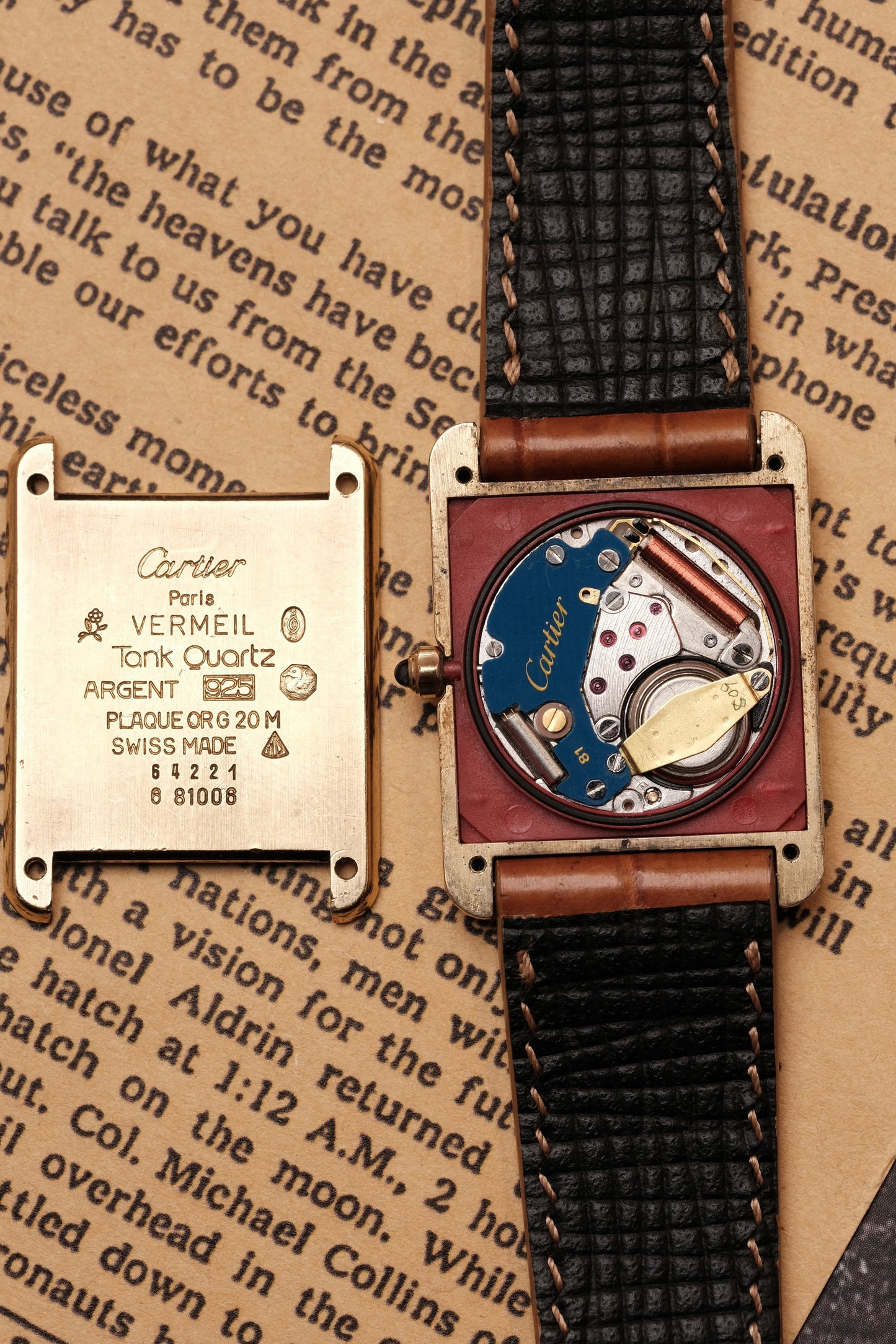 CARTIER MUST DE CARTIER TANK VERMEIL ROMAN DIAL REF. 64221