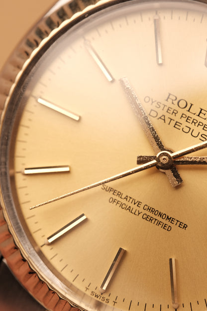 Rolex Datejust 36 16013 Two Tone 18k Yellow Gold Jubilee Bracelet Fluted Bezel + Box and Booklet