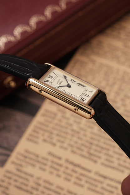 CARTIER MUST DE CARTIER TANK VERMEIL ROMAN DIAL REF. 681006
