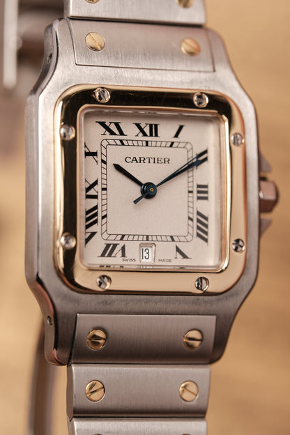 Cartier Santos Galbée 1566 Gold/Steel White Dial LM (29x41mm)