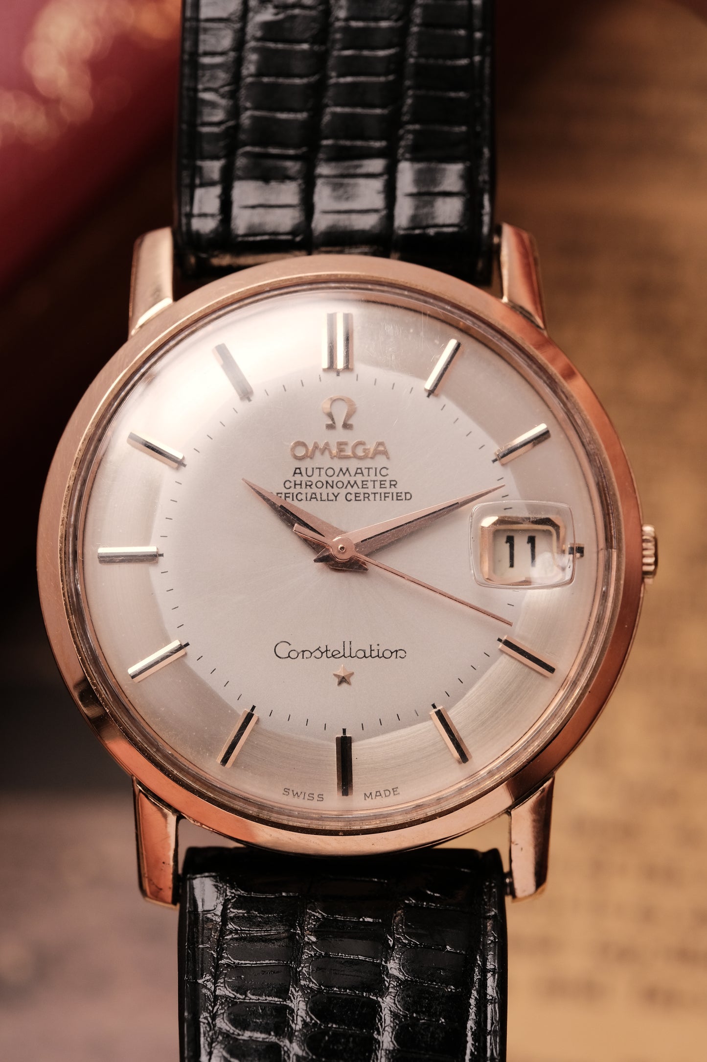 1967 OMEGA CONSTELLATION PIE PAN ROSE GOLD CHRONOMETER REF 168.010