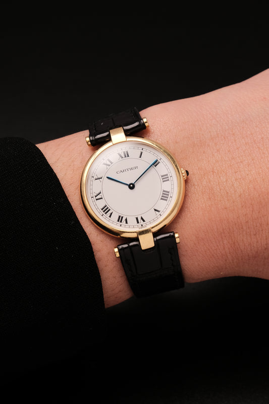 Cartier Vendome 881001 Paris Dial 18k Solid  Yellow Gold 30mm 1990s