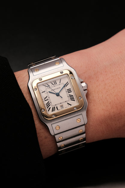 Cartier Santos Galbée 1566 Gold/Steel White Dial 29x41mm Y2K