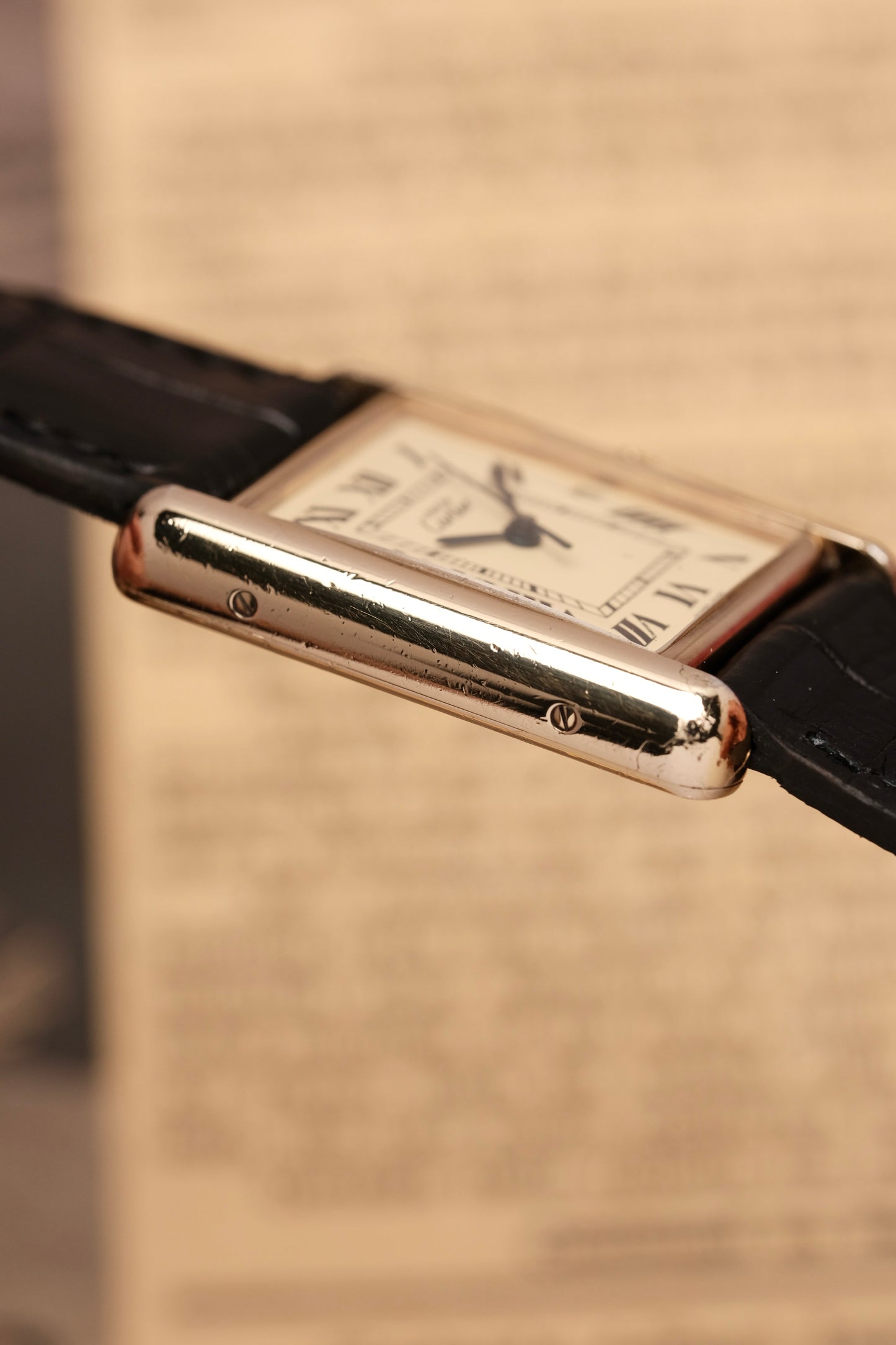 Vintage Cartier Must De Tank (XL 26x34mm) ROMAN DIAL QUARTZ Ref.2413