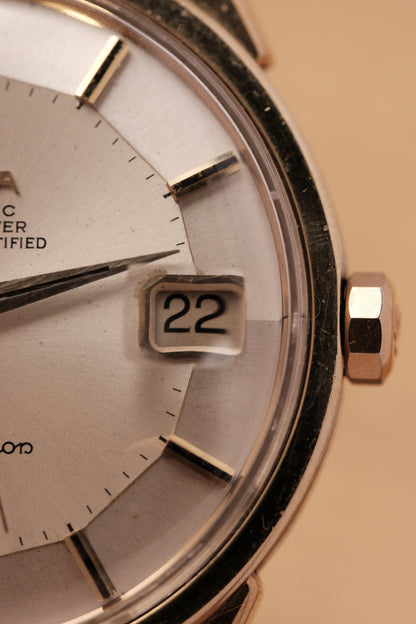 OMEGA CONSTELLATION PIE PAN DOG LEG GOLD AUTOMATIC CHRONOMETER REF. 168.005 (MOD CASE BACK)