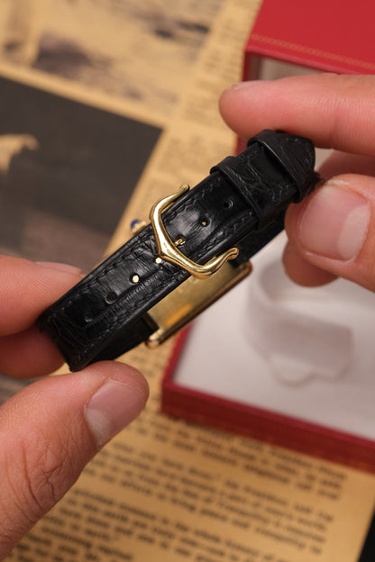 1990's CARTIER MUST DE CARTIER TANK VERMEIL ROMAN DIAL Manual Winding 23MM + Box