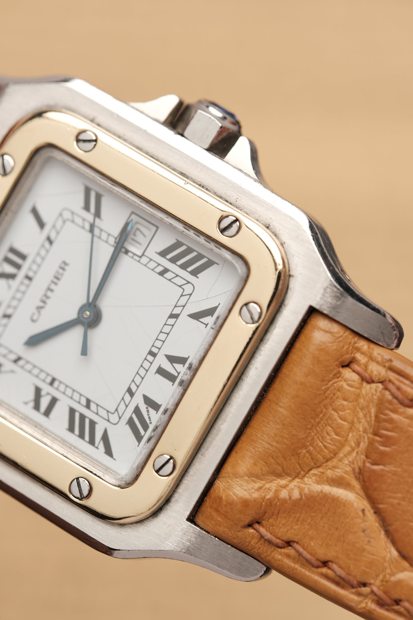Cartier Santos Carree 2961 Large( 29x41mm)  White Romans Automatic 1980