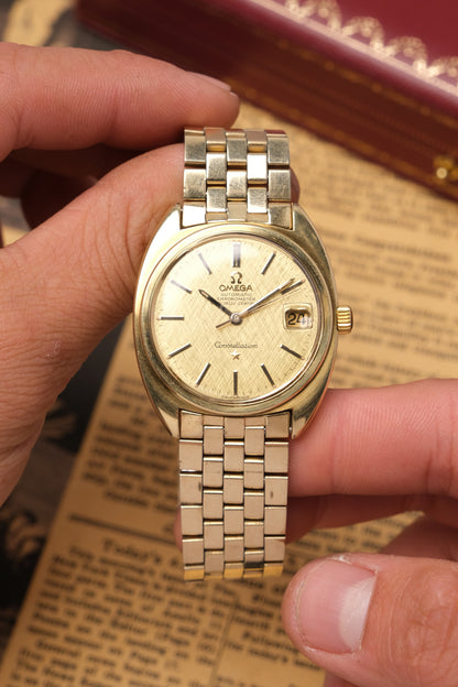 1969 OMEGA Constellation C-shape Day Chronometer Linen Champagne Dial - 168.017