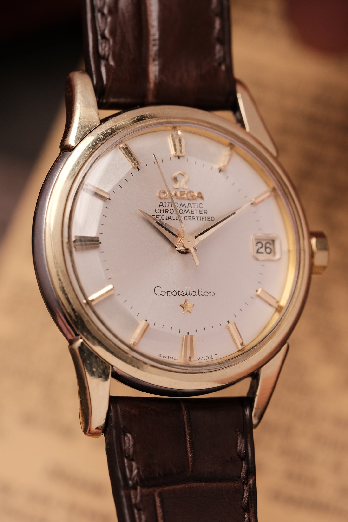 1959 Omega Constellation Pie Pan Gold Capped  Dial REF. 14393-8- SC