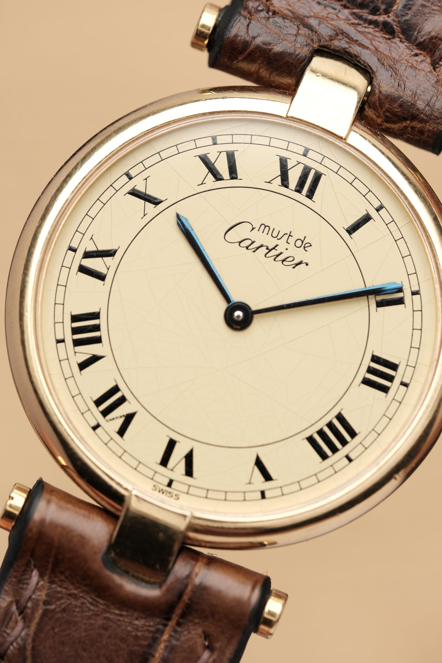 1990's Cartier Must Vendome LM Vermeil Quartz Gold Plated 30mm