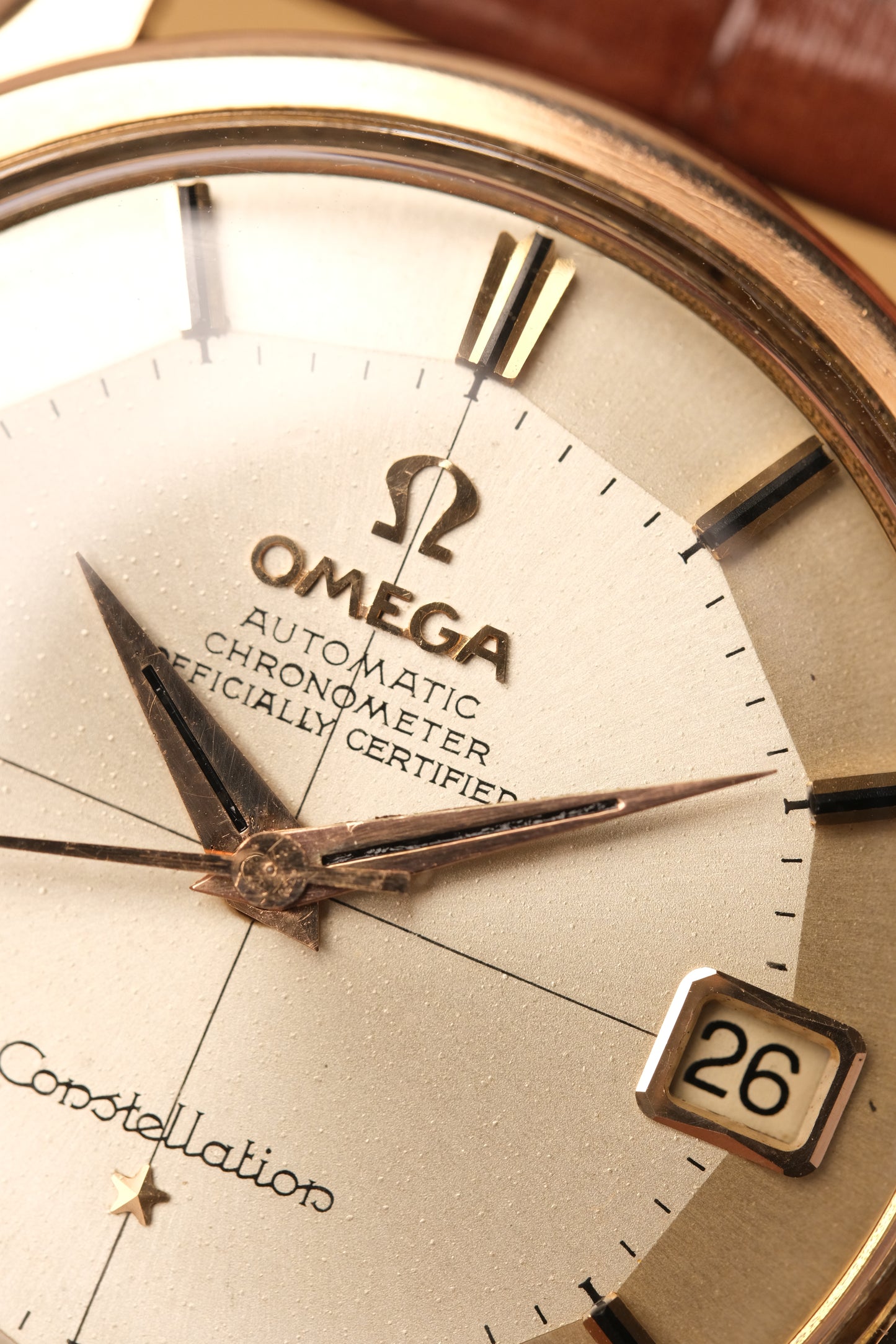 1962 OMEGA CONSTELLATION PIE PAN CROSS HAIR ROSE GOLD AUTOMATIC CHRONOMETER REF. 1490-61 SC