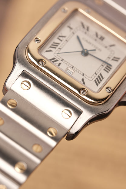 Cartier Santos Galbée 1566 Gold/Steel White Dial LM (29x41mm)