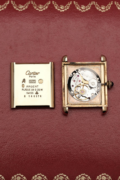 CARTIER MUST DE TANK VERMEIL (LM 23x31mm) ROMAN DIAL HAND WINDING 6144974 + BOX