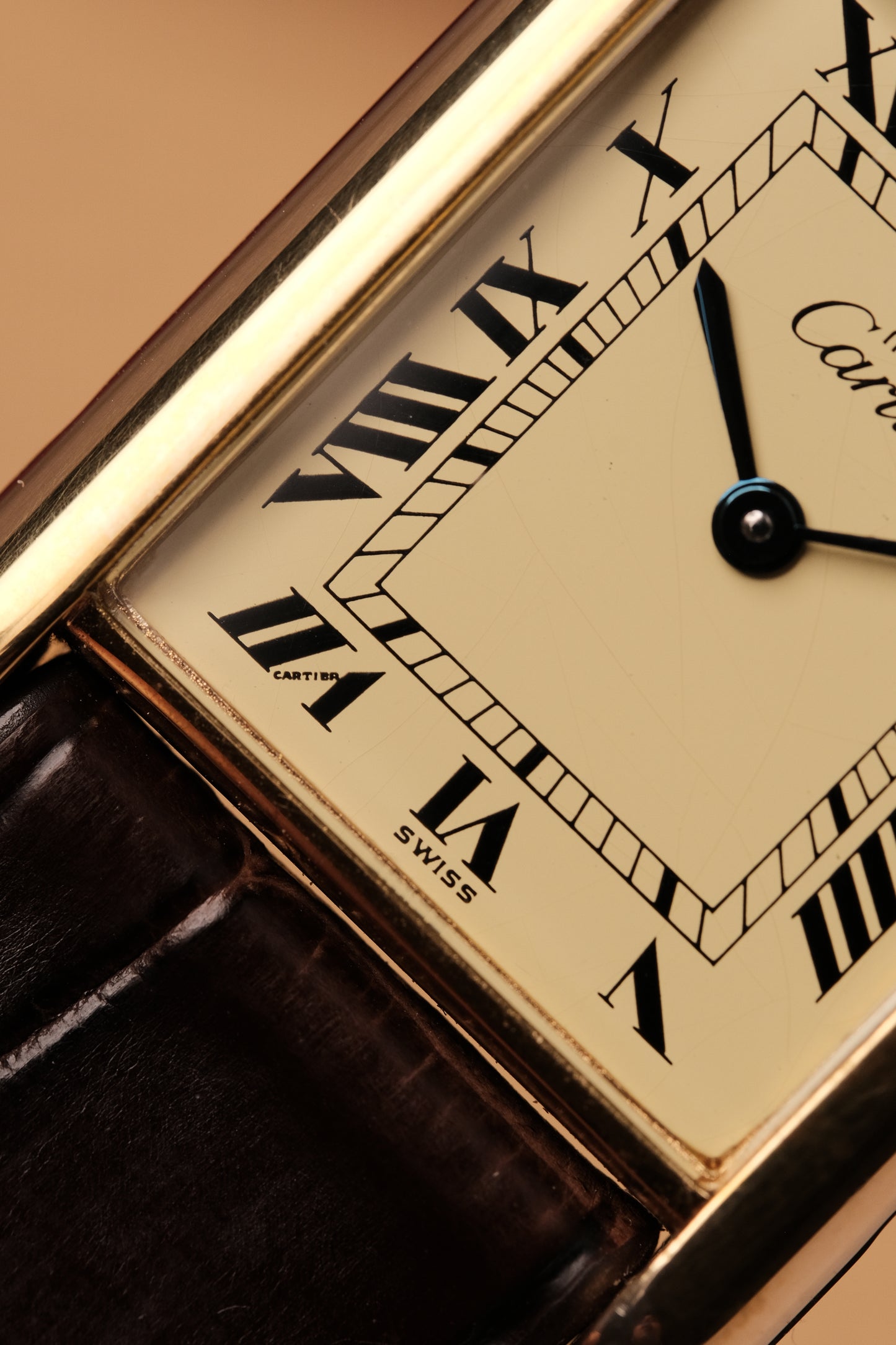 1990's CARTIER MUST DE CARTIER TANK VERMEIL ROMAN DIAL QUARTZ 23MM