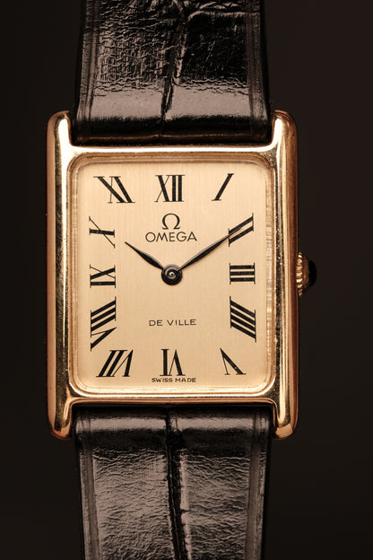 Vintage Tank OMEGA DE VILLE Roman Dial (25x31mm) Hand Windding Ref.5110404 + BOX